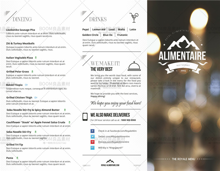 图片[3]-菜单三折页册子西餐厅宣传单菜谱源文件平面画册PSD模板PS素材-设计猿