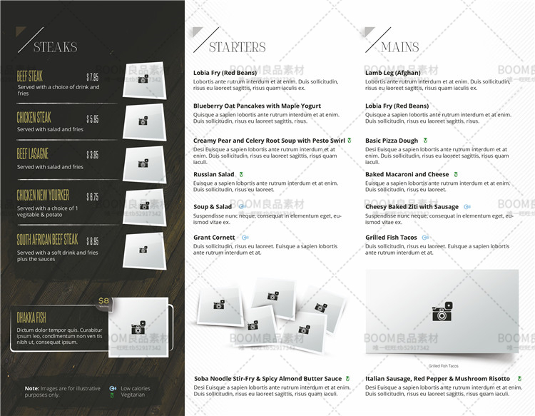 图片[4]-菜单三折页册子西餐厅宣传单菜谱源文件平面画册PSD模板PS素材-设计猿