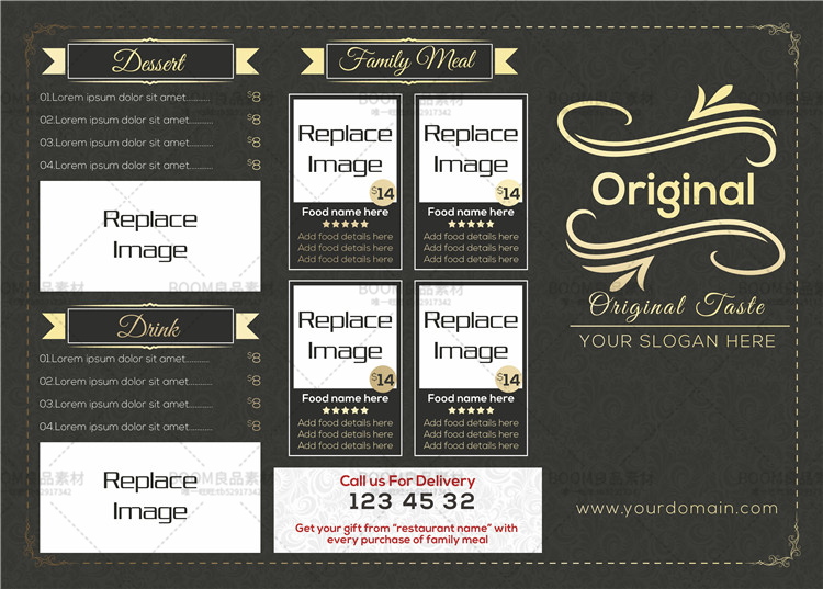 图片[7]-菜单三折页册子西餐厅宣传单菜谱源文件平面画册PSD模板PS素材-设计猿