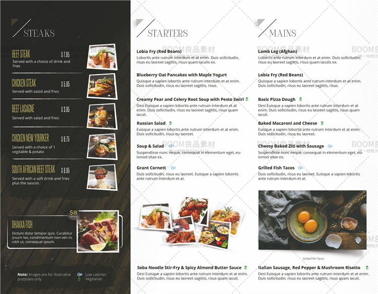 图片[9]-菜单三折页册子西餐厅宣传单菜谱源文件平面画册PSD模板PS素材-设计猿