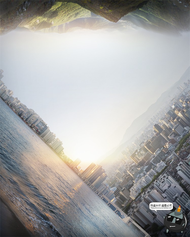 图片[4]-城市大楼大厦房地产立体科技背景后期合成创意广告PSD模板素材-设计猿