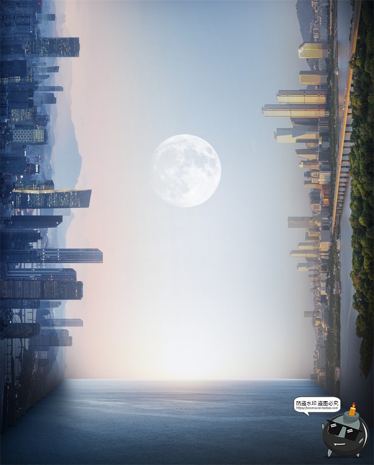 图片[5]-城市大楼大厦房地产立体科技背景后期合成创意广告PSD模板素材-设计猿