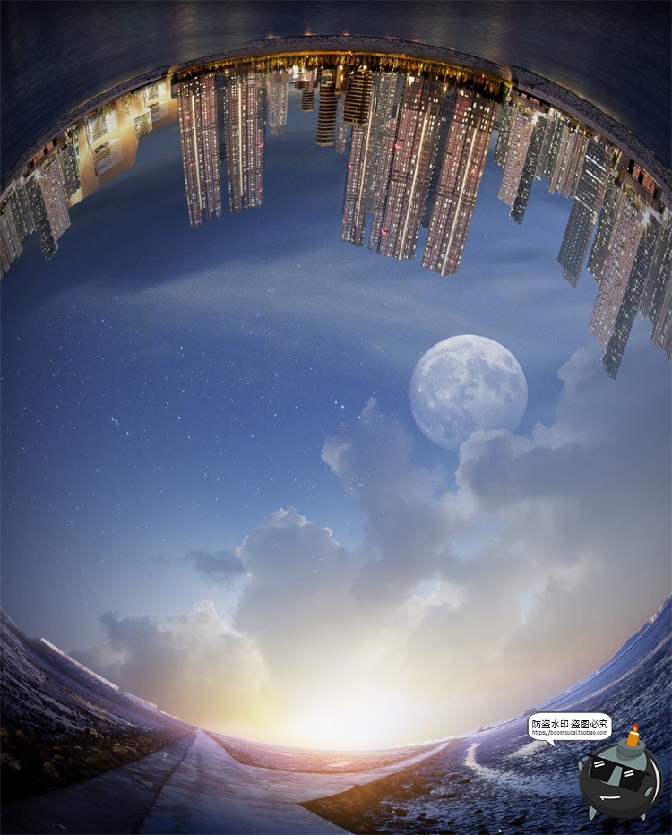 图片[6]-城市大楼大厦房地产立体科技背景后期合成创意广告PSD模板素材-设计猿