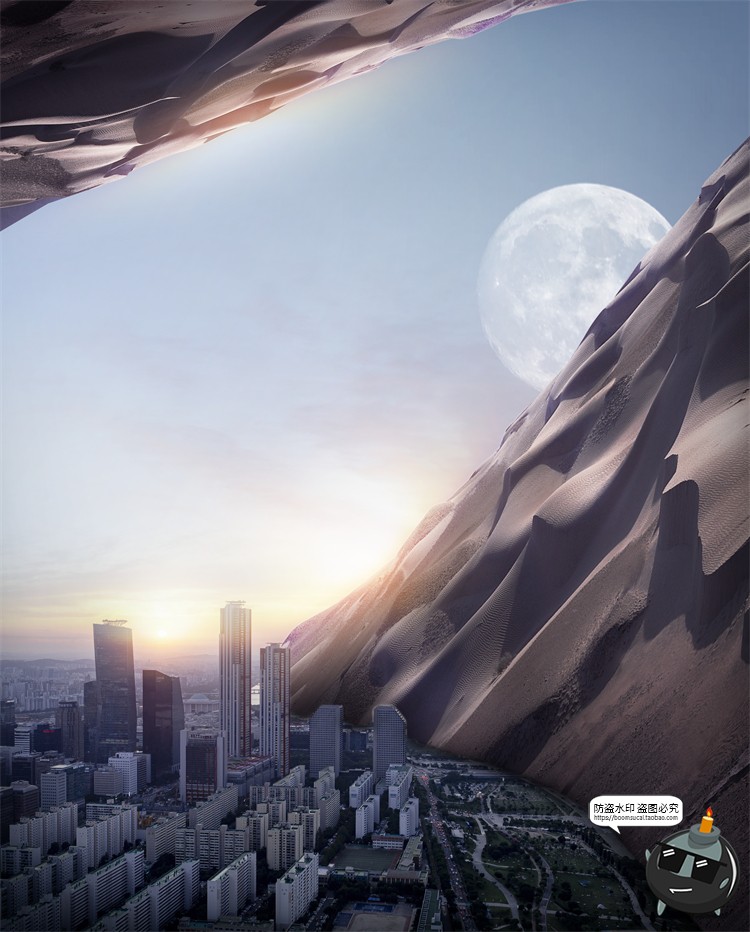 图片[8]-城市大楼大厦房地产立体科技背景后期合成创意广告PSD模板素材-设计猿