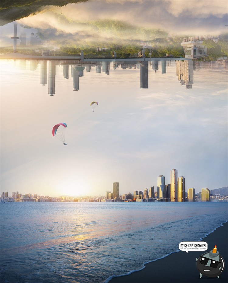 图片[10]-城市大楼大厦房地产立体科技背景后期合成创意广告PSD模板素材-设计猿