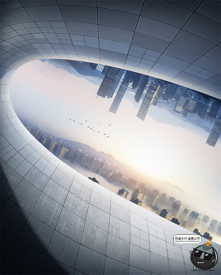 图片[12]-城市大楼大厦房地产立体科技背景后期合成创意广告PSD模板素材-设计猿