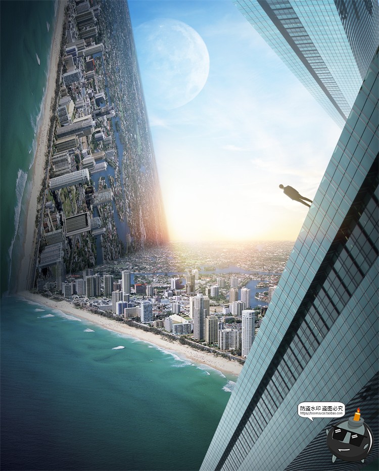 图片[13]-城市大楼大厦房地产立体科技背景后期合成创意广告PSD模板素材-设计猿