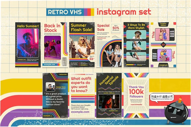 图片[3]-潮流复古VHS录像带怀旧海报图文排版AI矢量PSD模板海报版式素材-设计猿