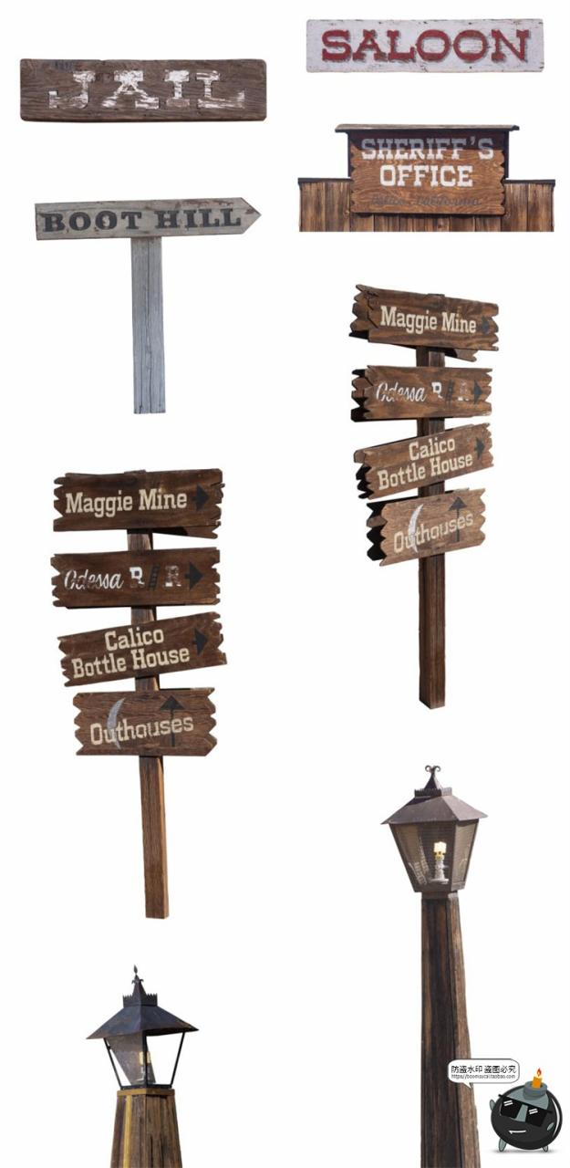 图片[4]-西部马车古老农场牧场工地推车场景道具装饰元素后期合成PNG素材-设计猿