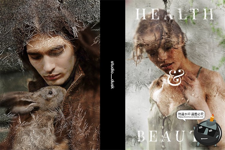 图片[6]-冰冻冻结特效冰块冰爽冰层失真创意效果海报滤镜PSD模板样机素材-设计猿