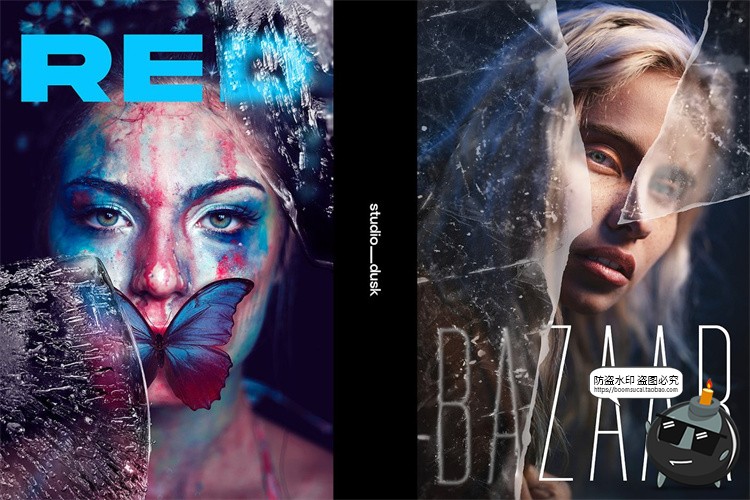 图片[8]-冰冻冻结特效冰块冰爽冰层失真创意效果海报滤镜PSD模板样机素材-设计猿