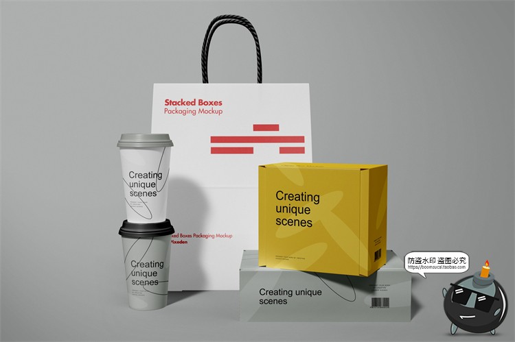 图片[13]-时尚品牌活动延展胸牌纸袋卡片胶带VI样机贴图分层PSD模板PS素材-设计猿