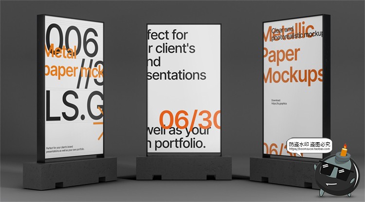 图片[1]-新媒体立式灯箱广告海报效果图展示智能贴图样机PSD模板PS素材-设计猿