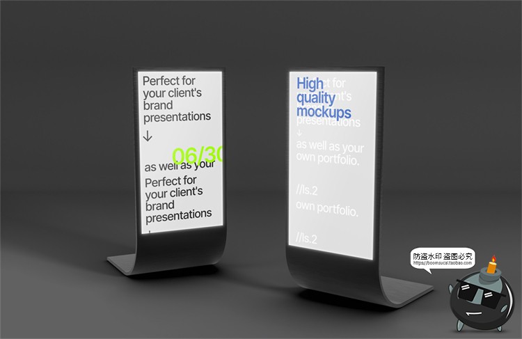 图片[3]-新媒体立式灯箱广告海报效果图展示智能贴图样机PSD模板PS素材-设计猿