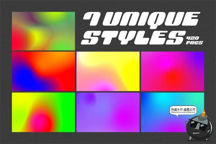 图片[3]-Y2K复古炫彩渐变弥散光抽象颗粒艺术背景包装图案JPG图片素材-设计猿