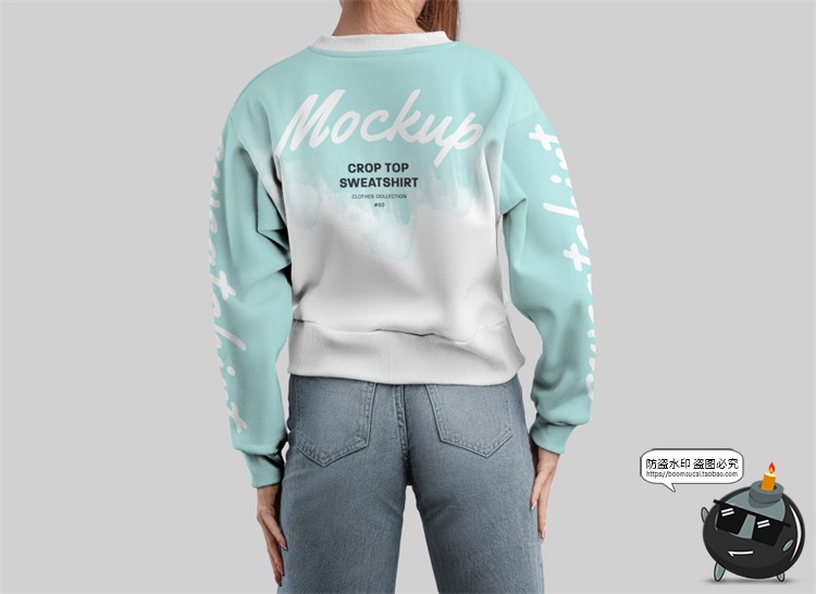 图片[10]-女款长袖圆领套头宽松休闲运动卫衣模特展示效果图PSD样机PS素材-设计猿
