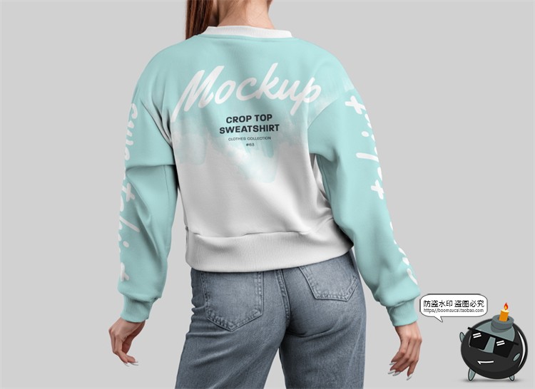图片[11]-女款长袖圆领套头宽松休闲运动卫衣模特展示效果图PSD样机PS素材-设计猿