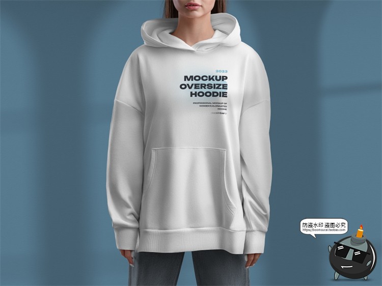 图片[7]-潮流Oversize宽松连帽套头卫衣模特展示效果样机PSD模板PS素材-设计猿