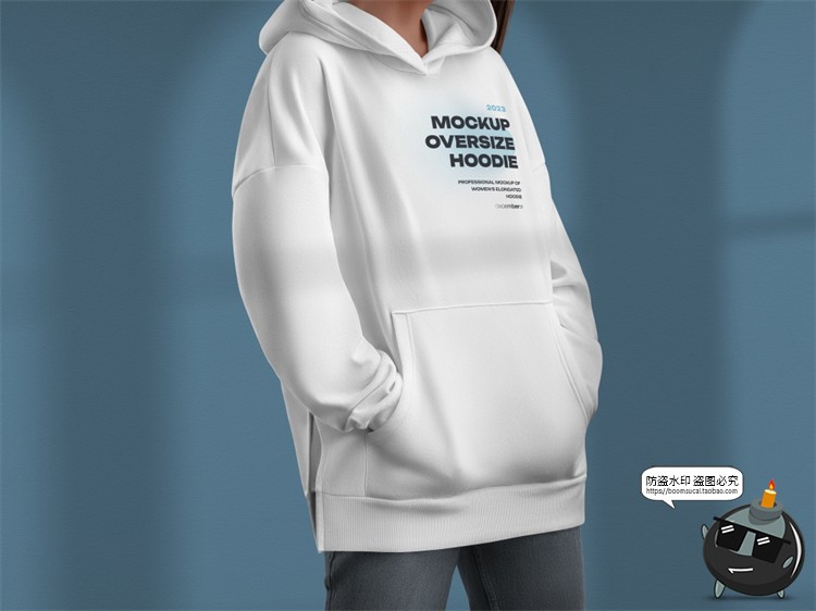 图片[12]-潮流Oversize宽松连帽套头卫衣模特展示效果样机PSD模板PS素材-设计猿