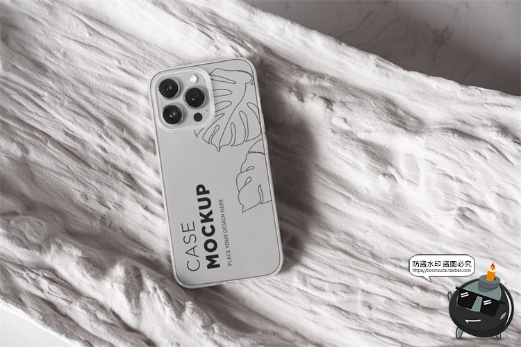 图片[1]-苹果iPhone 13 pro手机壳塑料壳透明水晶保护套场景PSD样机PS素材-设计猿