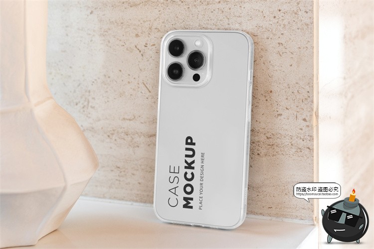 图片[3]-苹果iPhone 13 pro手机壳塑料壳透明水晶保护套场景PSD样机PS素材-设计猿