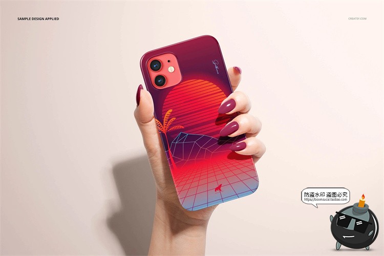 图片[4]-苹果iPhone 12手机保护壳硬壳直角边贴图展示效果PSD模板样机素材-设计猿