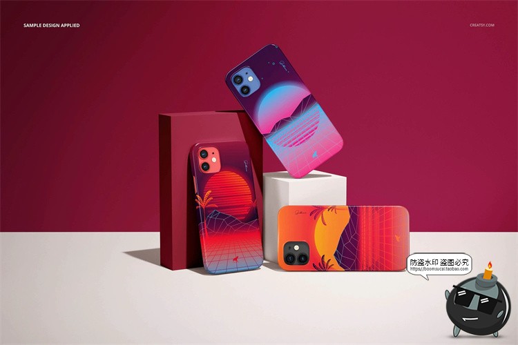 图片[6]-苹果iPhone 12手机保护壳硬壳直角边贴图展示效果PSD模板样机素材-设计猿