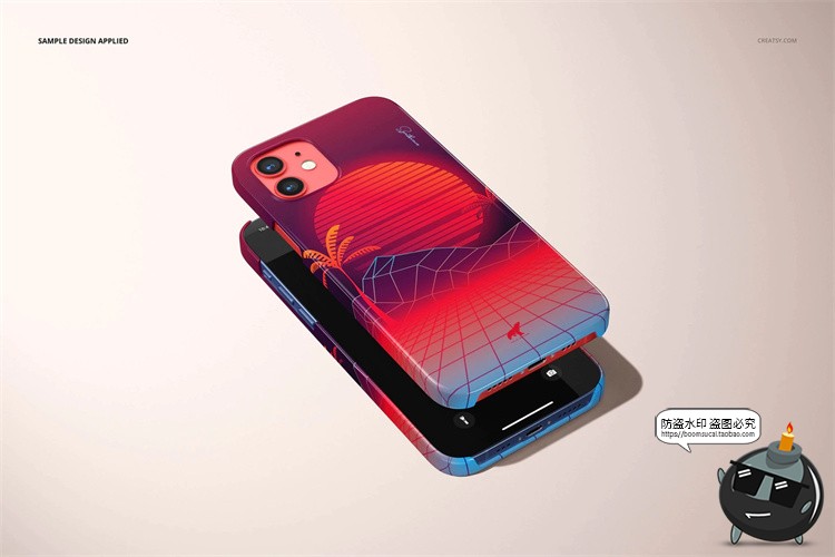 图片[9]-苹果iPhone 12手机保护壳硬壳直角边贴图展示效果PSD模板样机素材-设计猿