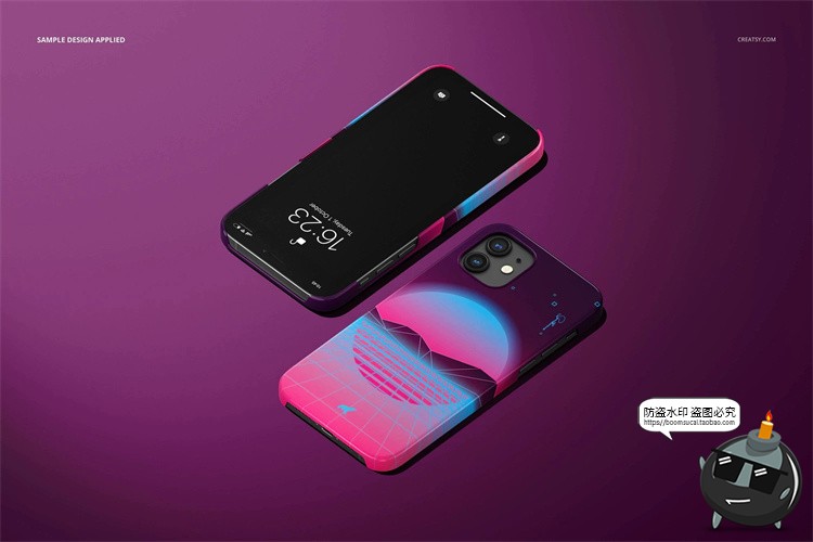 图片[14]-苹果iPhone 12手机保护壳硬壳直角边贴图展示效果PSD模板样机素材-设计猿