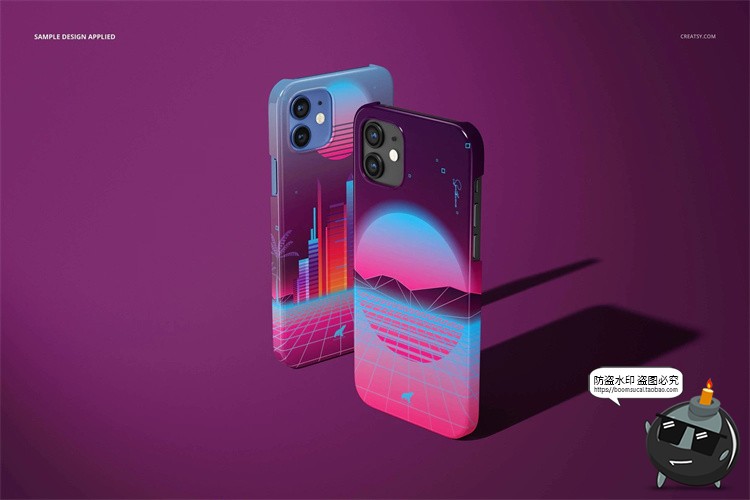 图片[20]-苹果iPhone 12手机保护壳硬壳直角边贴图展示效果PSD模板样机素材-设计猿