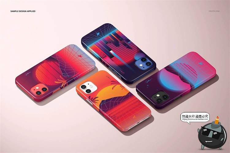 图片[28]-苹果iPhone 12手机保护壳硬壳直角边贴图展示效果PSD模板样机素材-设计猿