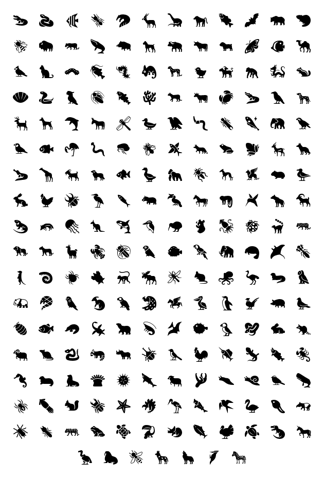 图片[2]-动物世界全集剪影30*30px黑白小图标标志合集PNG免扣设计PS素材-设计猿