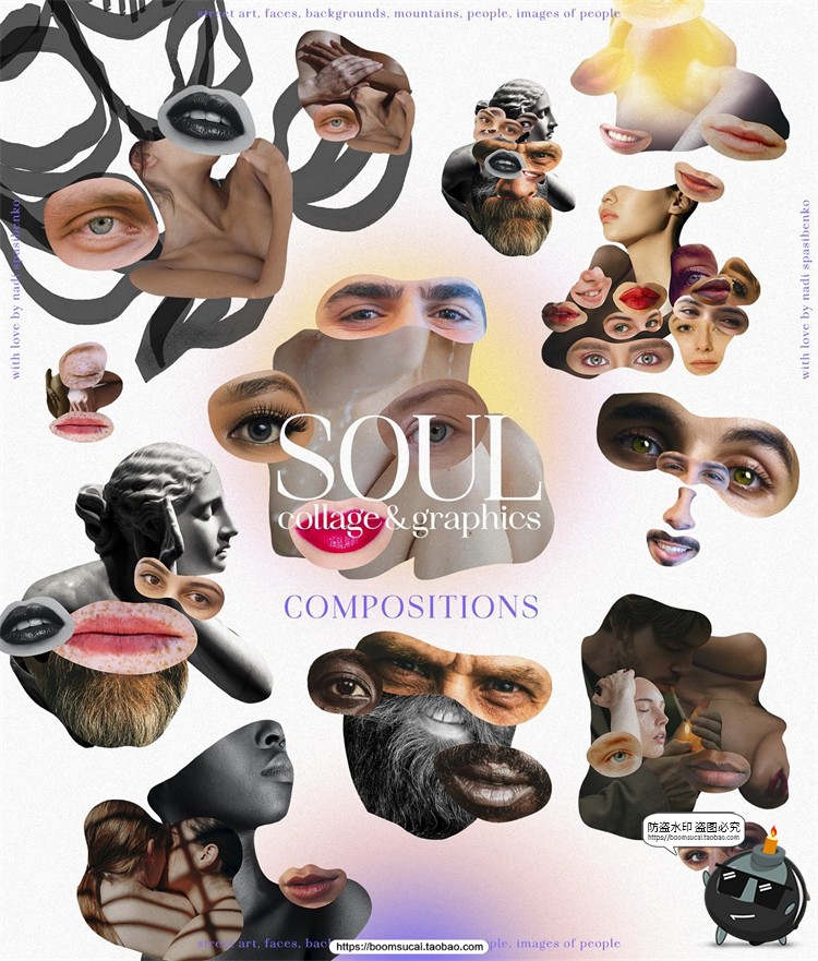 图片[13]-空灵风剪贴画现实复古波普艺术灵魂抽象拼贴图形元素PNG免抠素材-设计猿