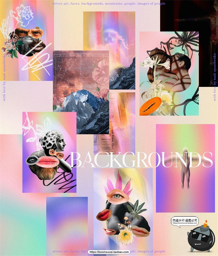 图片[14]-空灵风剪贴画现实复古波普艺术灵魂抽象拼贴图形元素PNG免抠素材-设计猿