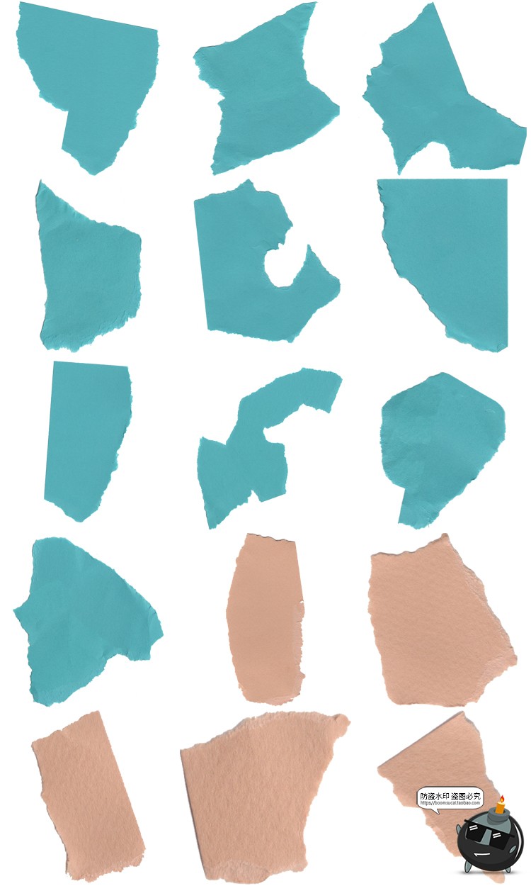 图片[3]-撕裂纸张撕纸碎片卡纸硬纸毛边纹理背景后期装饰元素PNG免抠素材6.-设计猿