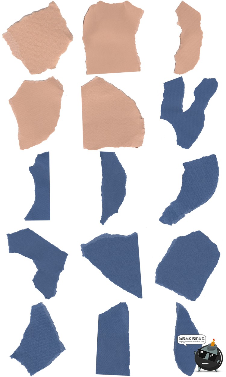 图片[4]-撕裂纸张撕纸碎片卡纸硬纸毛边纹理背景后期装饰元素PNG免抠素材6.-设计猿