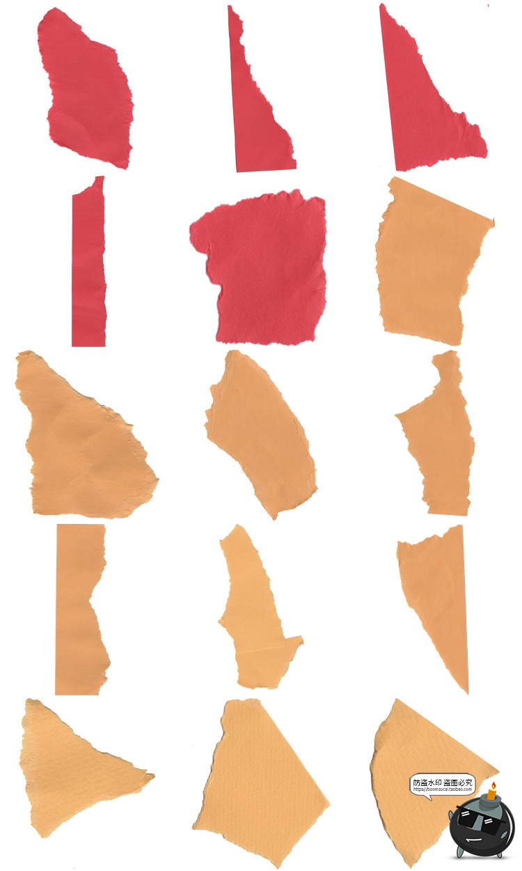 图片[7]-撕裂纸张撕纸碎片卡纸硬纸毛边纹理背景后期装饰元素PNG免抠素材6.-设计猿