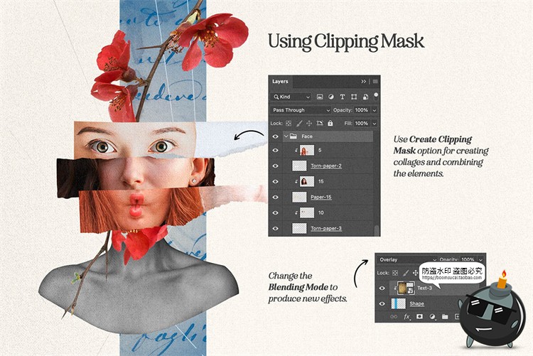 图片[13]-复古波普蒸汽波拼接剪贴画人物建筑植物撕纸笔迹抽象PNG免抠素材-设计猿