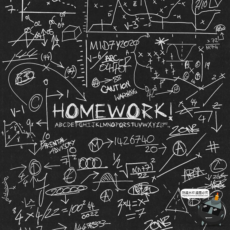 图片[1]-手绘理科手稿随机数学物理化学英文字母装饰元素PNG免抠图素材-设计猿