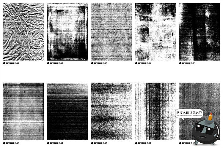 图片[2]-复古做旧粗糙磨损影印纹理底纹肌理颗粒合成背景PNG免抠图TIF素材-设计猿