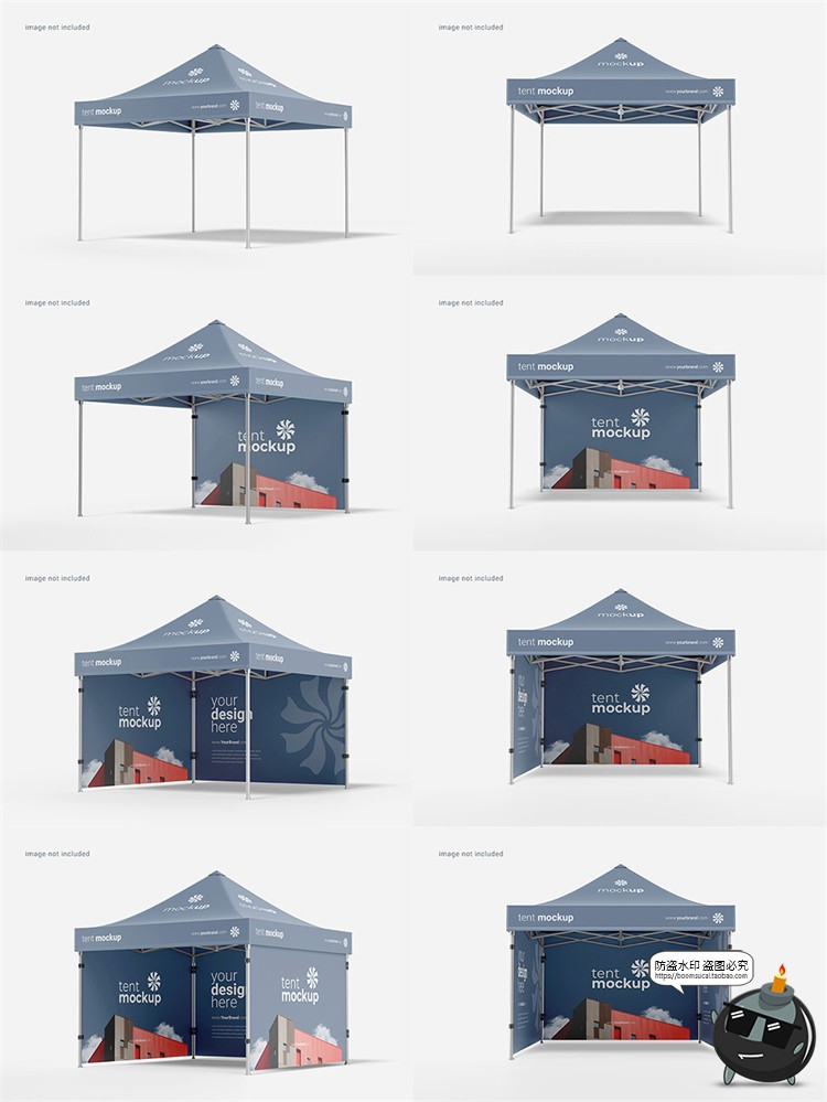 图片[3]-遮阳棚帐篷支架顶棚雨棚户外活动展位贴图展示样机PSD模板PS素材-设计猿