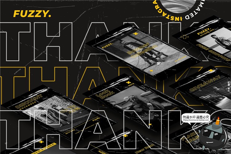 图片[4]-划痕效果刮痕斑驳风格做旧图文排版个性宣传海报PSD模板PS素材-设计猿