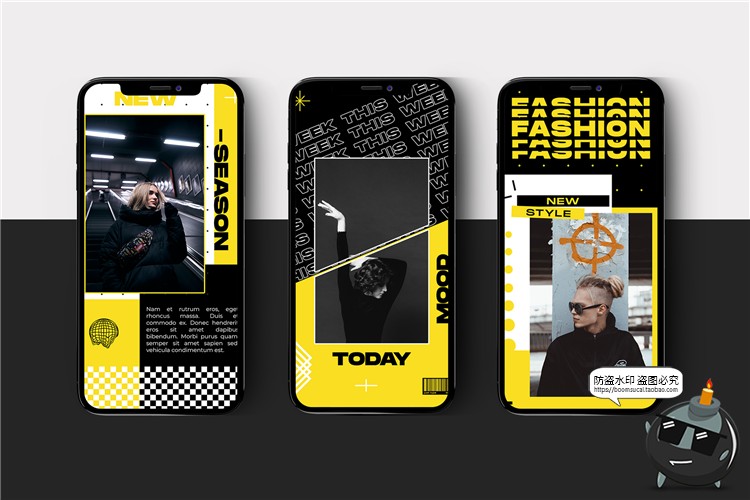 图片[3]-配色前卫潮流潮牌时尚品牌新品宣传海报图文排版PSD模板PS素材-设计猿