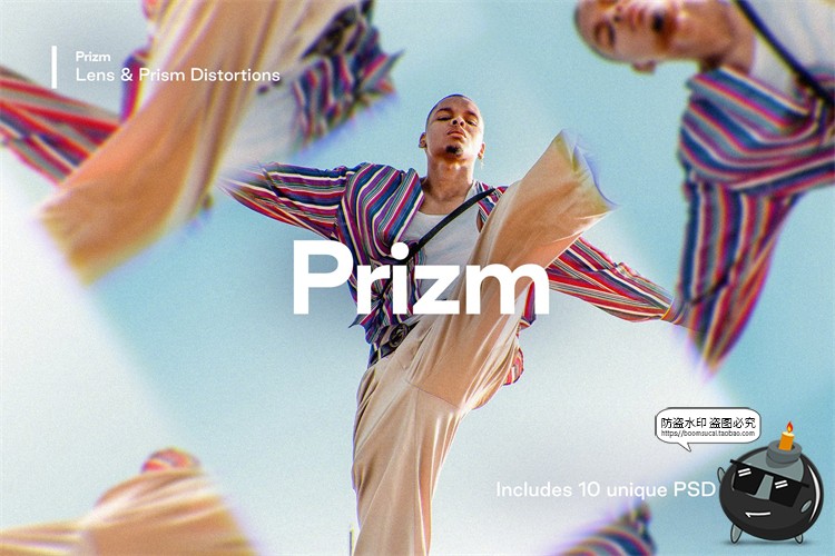 图片[1]-梦幻抽象艺术万花筒棱镜玻璃反射特效图片特效样机PSD模版PS素材-设计猿