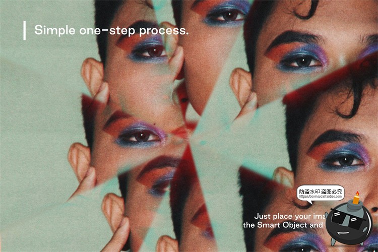 图片[6]-梦幻抽象艺术万花筒棱镜玻璃反射特效图片特效样机PSD模版PS素材-设计猿