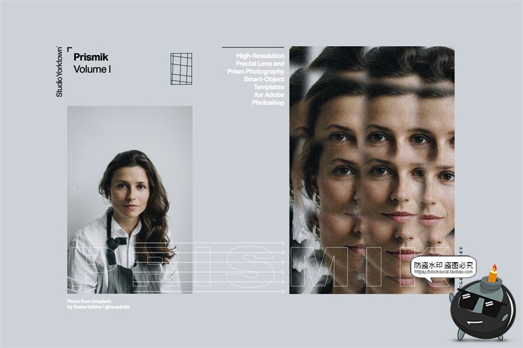 图片[3]-梦幻万花筒重复画面棱镜玻璃反射折射图片特效样机PSD模板PS素材-设计猿