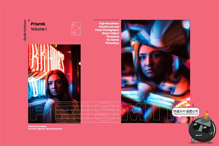 图片[4]-梦幻万花筒重复画面棱镜玻璃反射折射图片特效样机PSD模板PS素材-设计猿