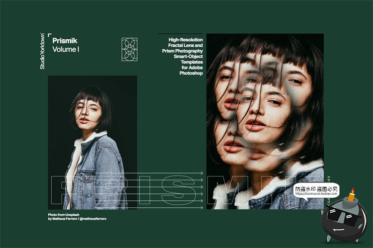 图片[5]-梦幻万花筒重复画面棱镜玻璃反射折射图片特效样机PSD模板PS素材-设计猿