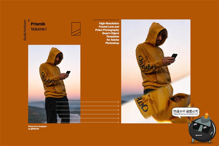 图片[6]-梦幻万花筒重复画面棱镜玻璃反射折射图片特效样机PSD模板PS素材-设计猿