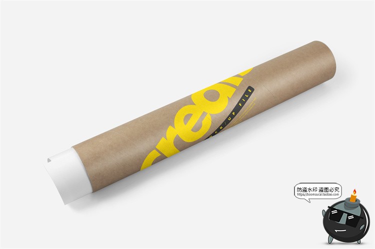 图片[3]-海报管筒瓦楞纸管状长条包装效果展示mockups样机PSD模板PS素材-设计猿
